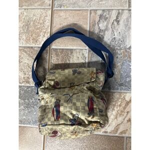 Cool Tote Golf Bag Purse Small Tan‎ Checkered Golfers Clubs Trophy Print